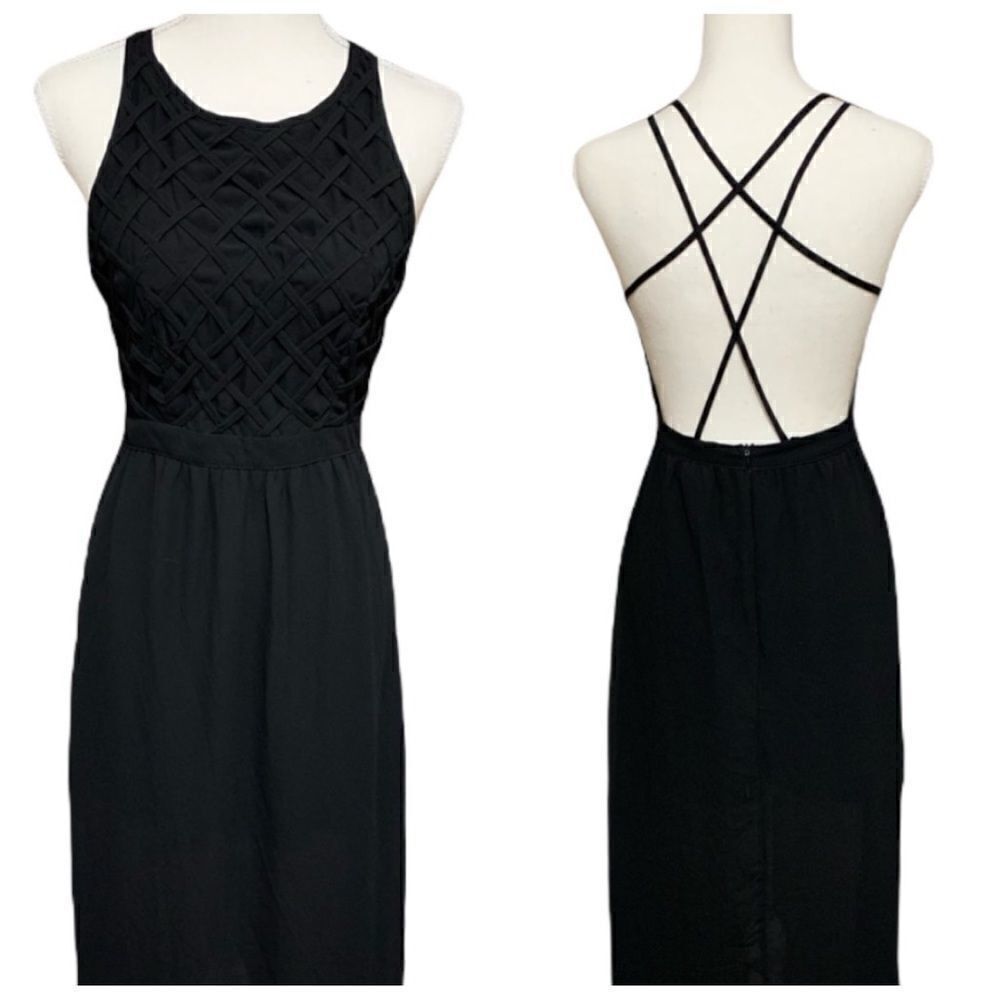 Fora Crisscross Back Maxi Dress Sz S